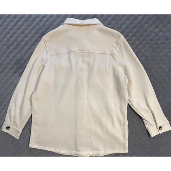 Blair Women's Button Front Cream Shirt Jacket Shacket Large NWOT Cozy Warm Soft - Picture 7 of 7
